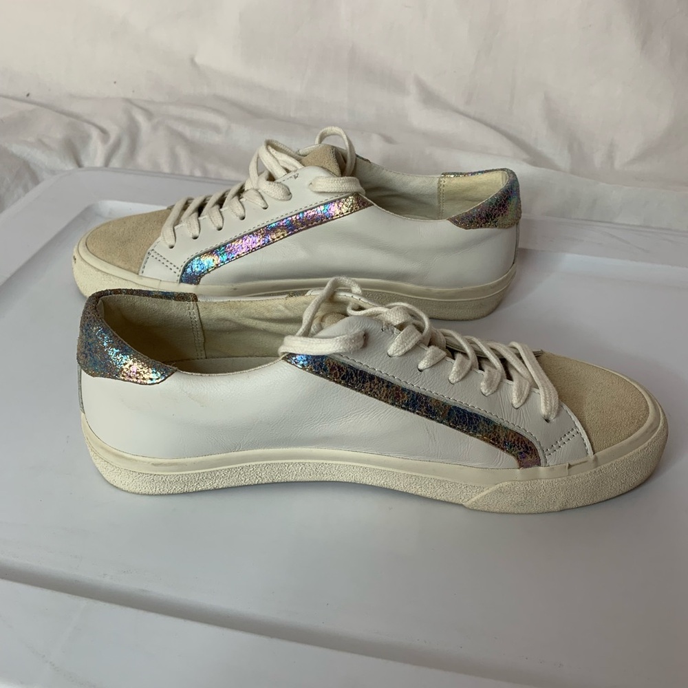 Madewell women’s sneakers size8 low top sidewalk iridescent details suede toe